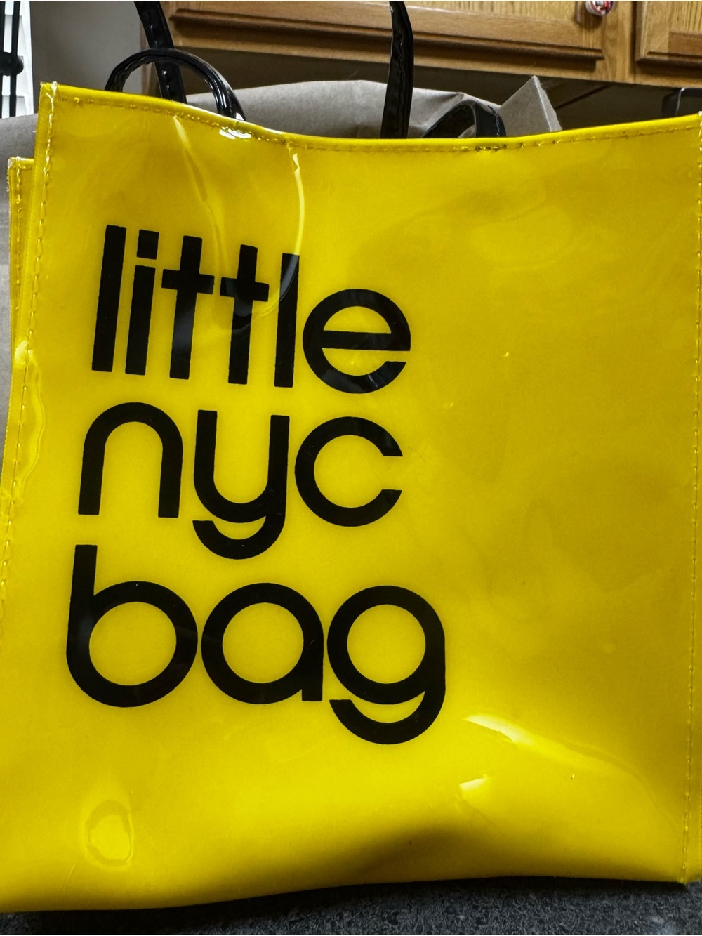 Bloomingdale's Yellow Patent 'Little NYC Bag' Tote